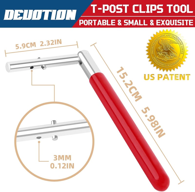 DEUOTION T-post Clips Tool, Fixing Fence Clip and Wire Steel Bender T-post Handheld Twisting Tool, Multi Functional Bender - Image 2